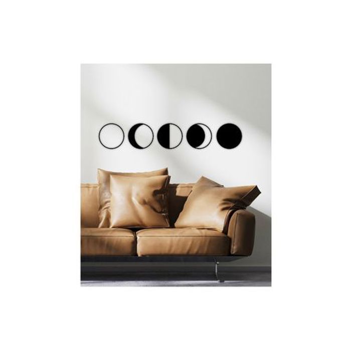Décoration Murale - Métal - Phases Lunaires - Noir - 200x3x40 cm - Contemporain
