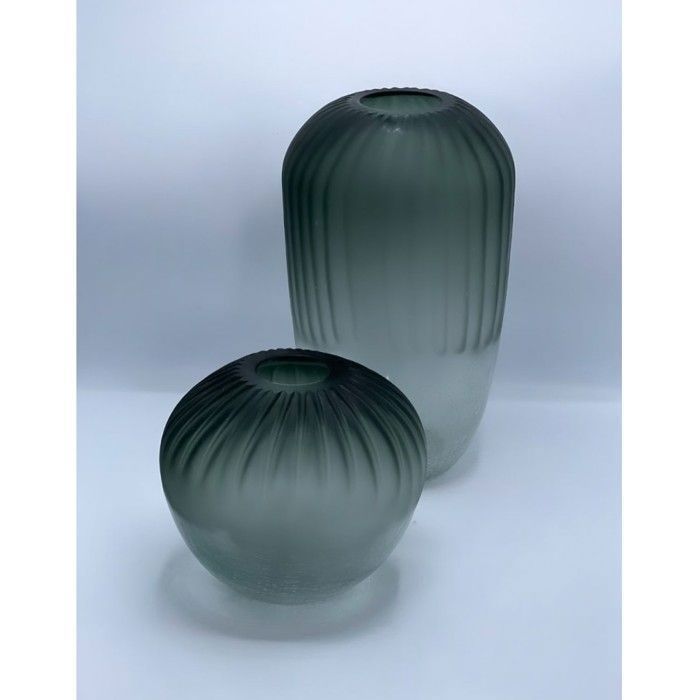 vase en verre gris mate 19x36 PM  KL2020-9N