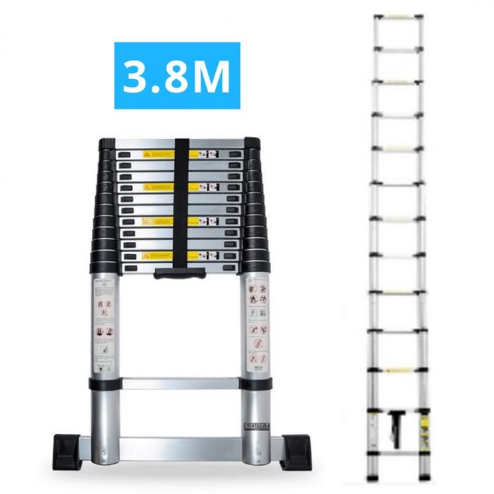 Echelle télescopique aluminium 13 marches H 4,8M
