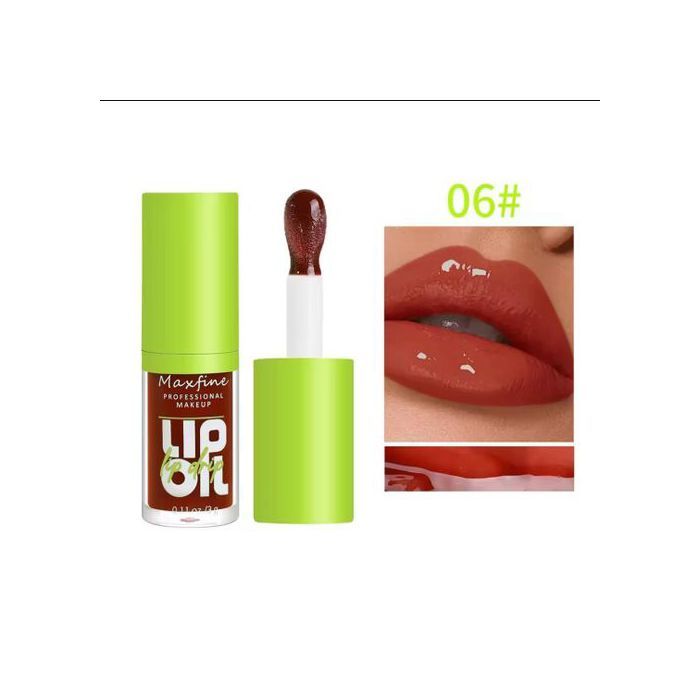 Gloss à lèvres transparent, Lip Oil, Résistant à l'Eau, Non Collant, Hydratant à lèvres, N° 06