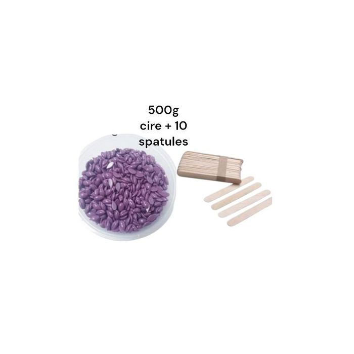 Cire de film chaud en granules pour l'épilation 500g +10 spatules
