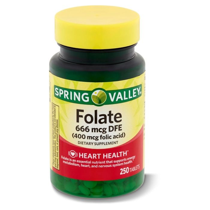 Spring valley Acide Folique, 400 mcg, 250 Comprimes - Made in USA