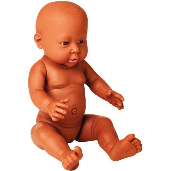 Poupée Ethnique Fille Africaine - LAP - 40 cm - Vinyle Souple - Éducative - Dès 18 mois