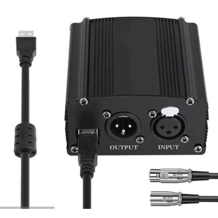 Adaptateur d'alimentation fantôme 48V,avec cable xlr male to femelle  noir
