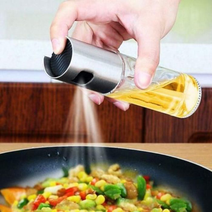 Vaporisateur d'Huile - Argenté - 100ml - Verre de qualité alimentaire - Réutilisable - Spray polyvalent