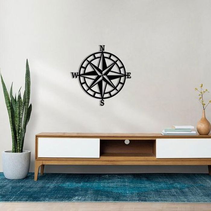 Décoration Murale - Design - Boussole - Bois MDF - Contemporain - A suspendre