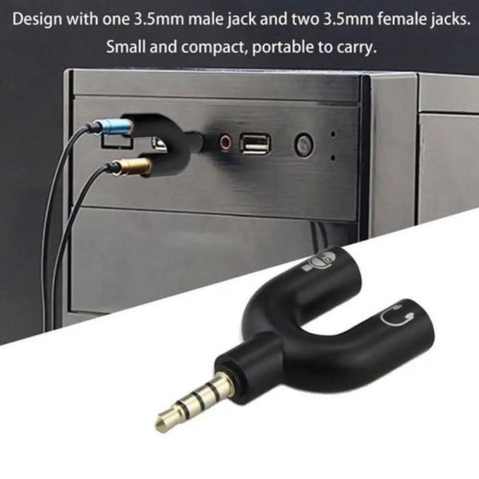 Adaptateur audio - Non spécifié - 3.5mm - Micro et casque - Compatible PC et mobile - Noir