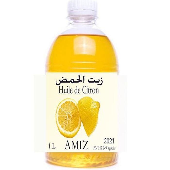 Huile de citron - AMIZ - 1L - Hydratant corps - Anti-cellulitique - Éclat du teint