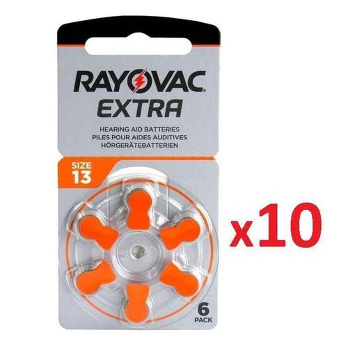 Rayovac Zing Air Batterie S13 PR48 // 10 Boites de 6 Piles Aide Auditive 1.45v Size 13