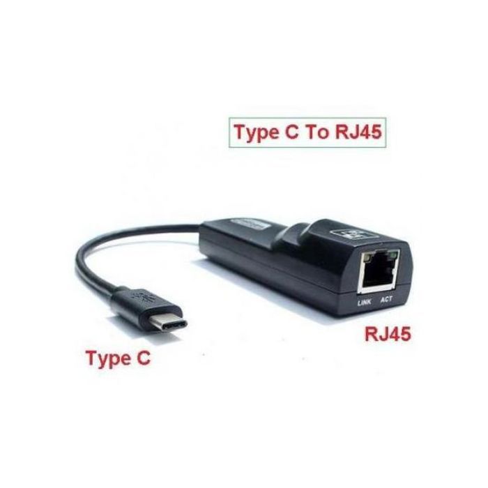 Adaptateur Type C vers RJ45 Ethernet 1000 Mbps GIGABIT Type C To Lan Adapter