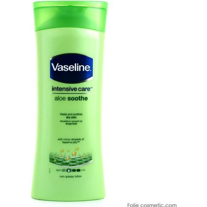 Lait hydratant corporel - Vaseline - Intensive care - 400ml - Non gras - Peaux très sèches