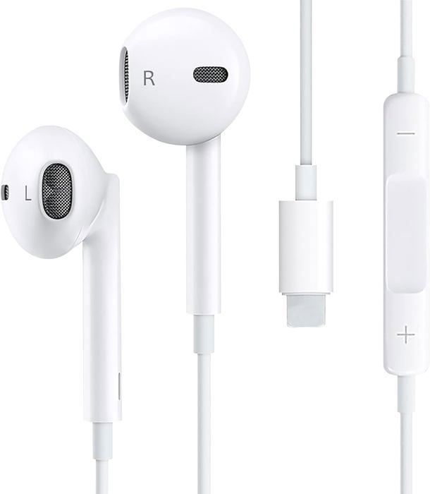 Écouteurs avec microphone et contrôle du volume - EA02 - Blanc