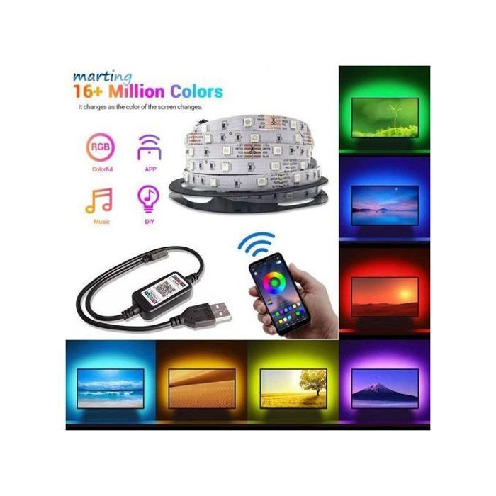 Bande lumineuse flexible à led avec télécommande,décoration tv