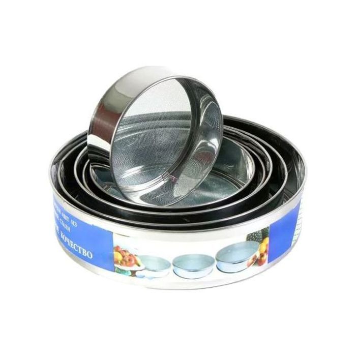 Ensemble de 6 Tamis à Farine - Acier Inoxydable - Ronds - Argenté