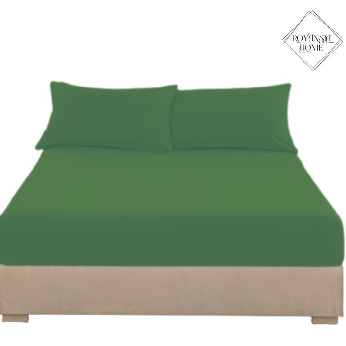 Drap-Housse - ROYANSIA HOME - 90x190 cm - Tissu Doux - Taie d'Oreiller - Vert