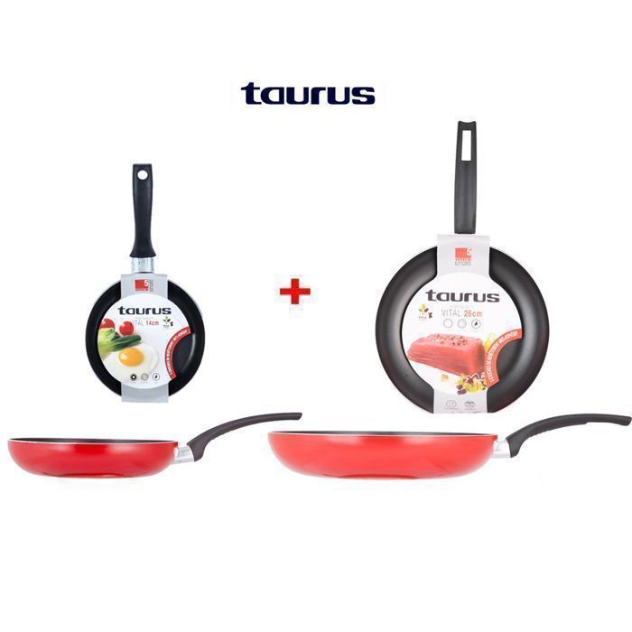 TAURUS - Pack Poêle Vital 26 cm antiadhésive  + Poêle Vital 14 cm Anti-adhésive