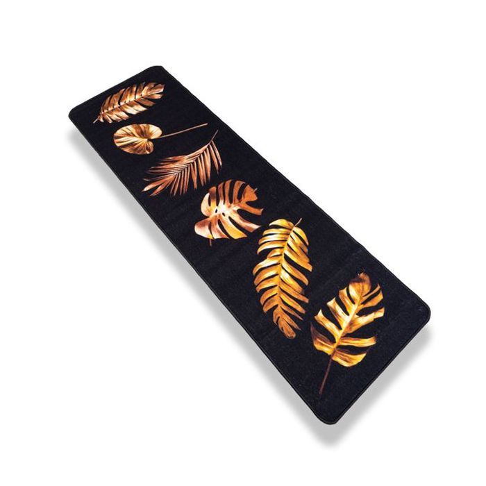 Tapis de cuisine - A3 HOME - 57x180 cm - Noir - Antidérapant - Lavable en machine
