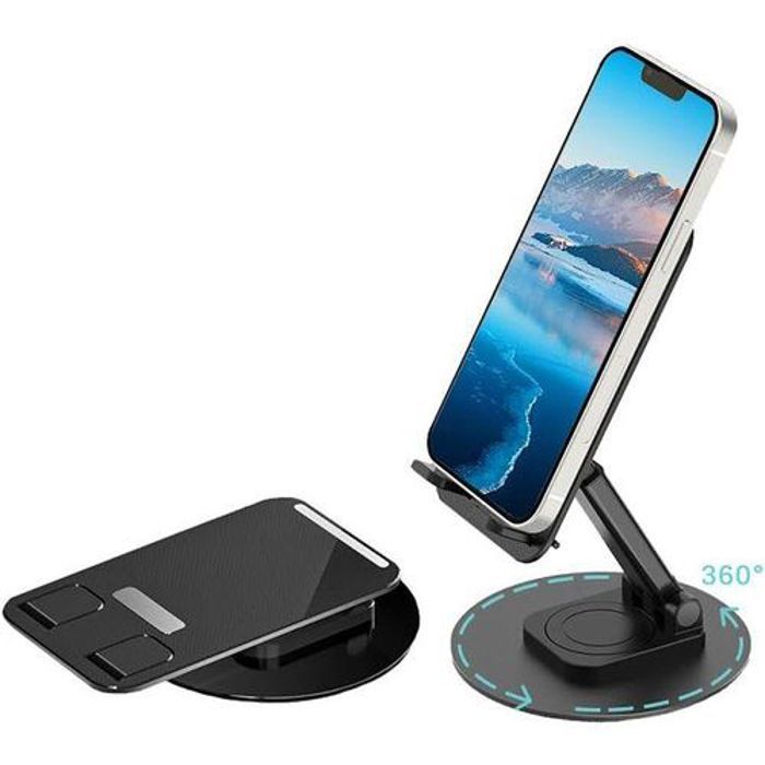Support de Téléphone Portable Rotatif à 360° Pliable et Réglable