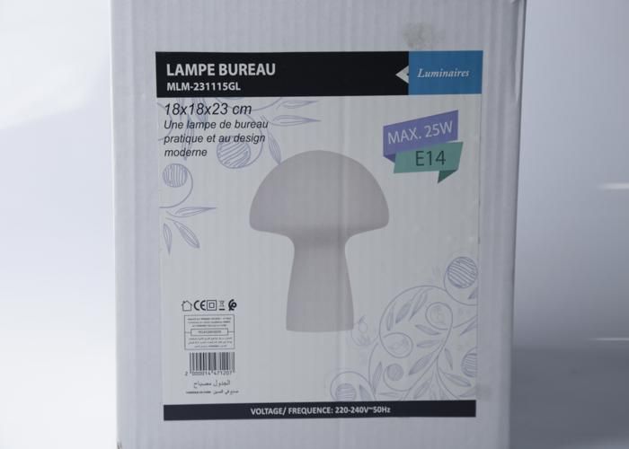 Lampe de Table en Verre Opale 18x18x23 cm E14 220-240V