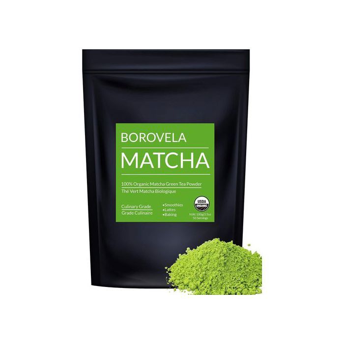 Poudre de thé vert matcha bio Superaliment vert pour smoothies lattes et pâtisseries – Borovela 100 g