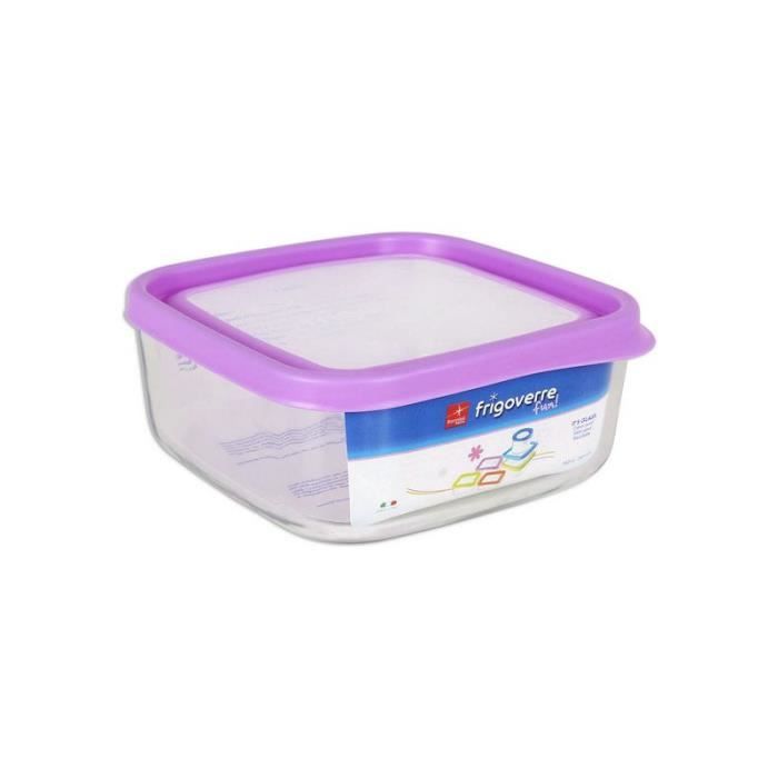 Boîte à lunch - Bormioli - Fun - Verre - Carré - Fuchsia - 18x19x8 cm