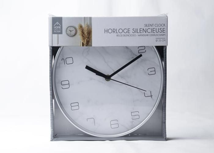 Horloge - HOME DECO FACTORY - Studio - 25 cm - Silencieuse - Classique - Gris