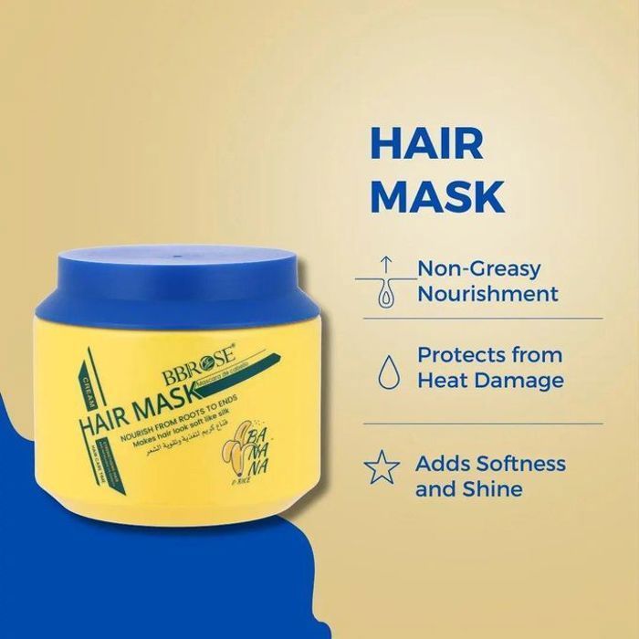 Bbrose Masque Capillaire à l'extrait de banane, Nutrition Non Grasse et Protection Thermique