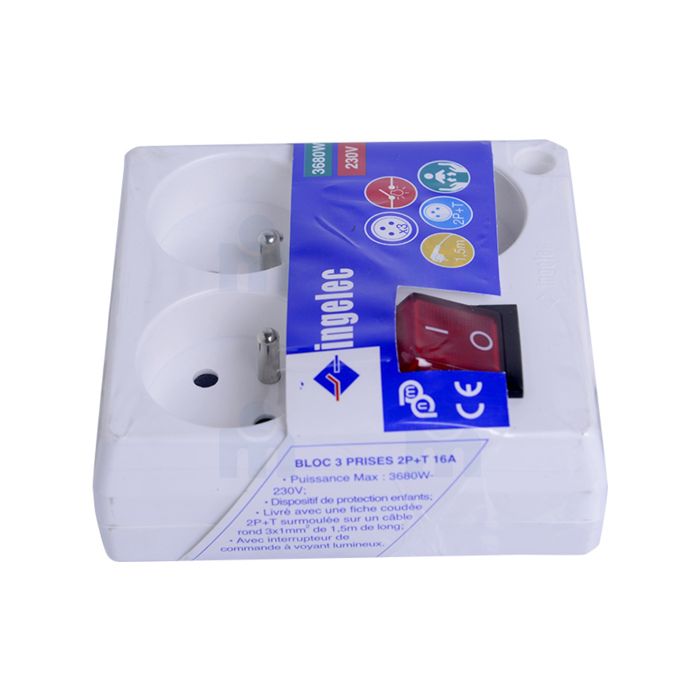 Rallonges multiprises 3 Prises 2P+Terre 16A - INGELEC