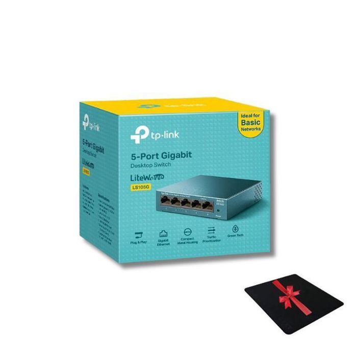 Switch Ethernet (LS105G) Gigabit 5 ports RJ45 metallique 10/100/1000 Mbps,