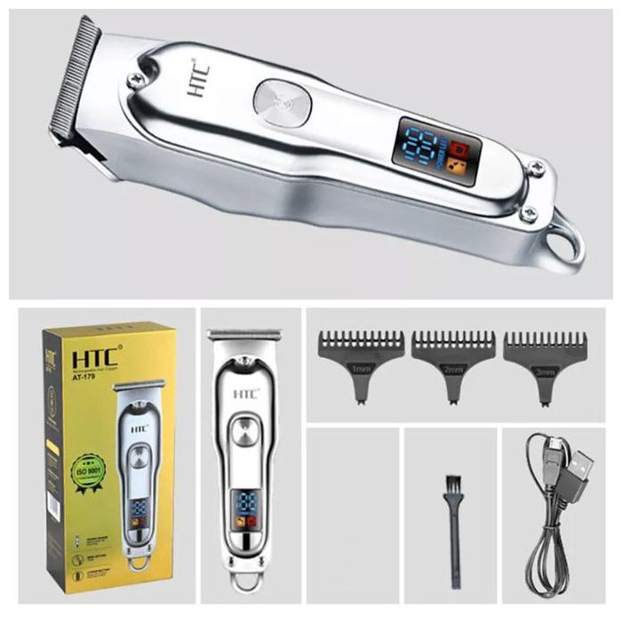Tondeuse - HTC - AT-179 - Rechargeable - Autonomie 90 min - Acier inoxydable