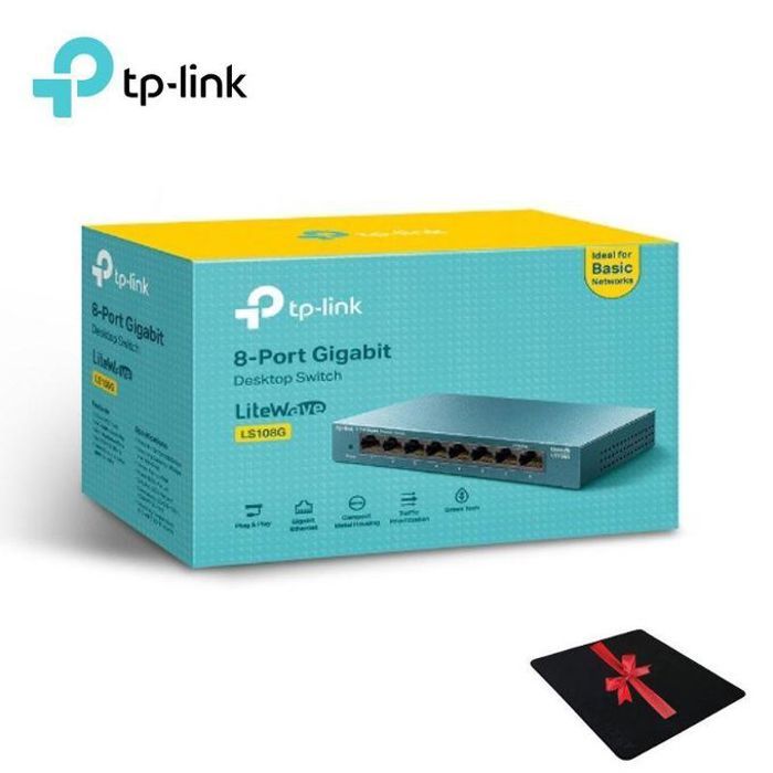 Switch Gigabit 8 ports RJ45 (LS108G) Métal 10/100/1000 Mbps