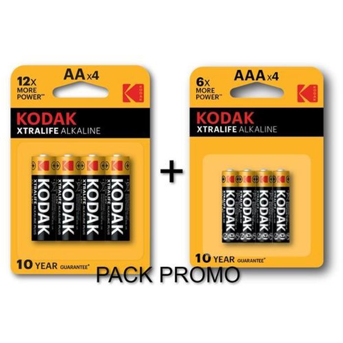 Kodak Pack 4 x piles alkaline LR03 / AAA + 4 x piles alkaline LR6 / AA