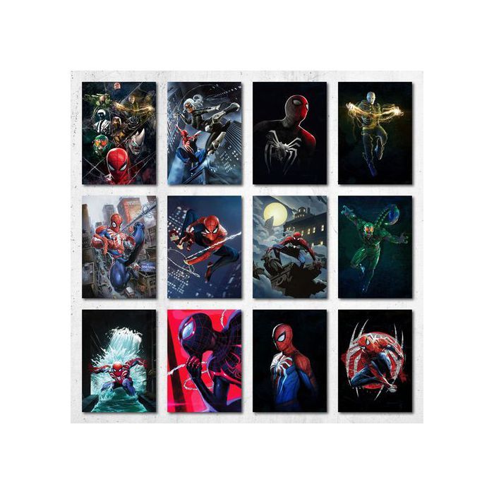 Poster A5 - Spider-Man - Style Vidéo et Film - Multicolore - 350g - Décoration Murale