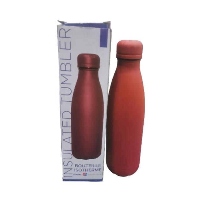 Bouteille isotherme - 500ml - Inox - Double paroi - Rouge
