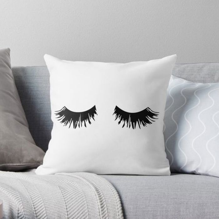 Housse de coussin - Eyelash - 40x40 cm - Tissu satin - Résistante - Lavable en machine