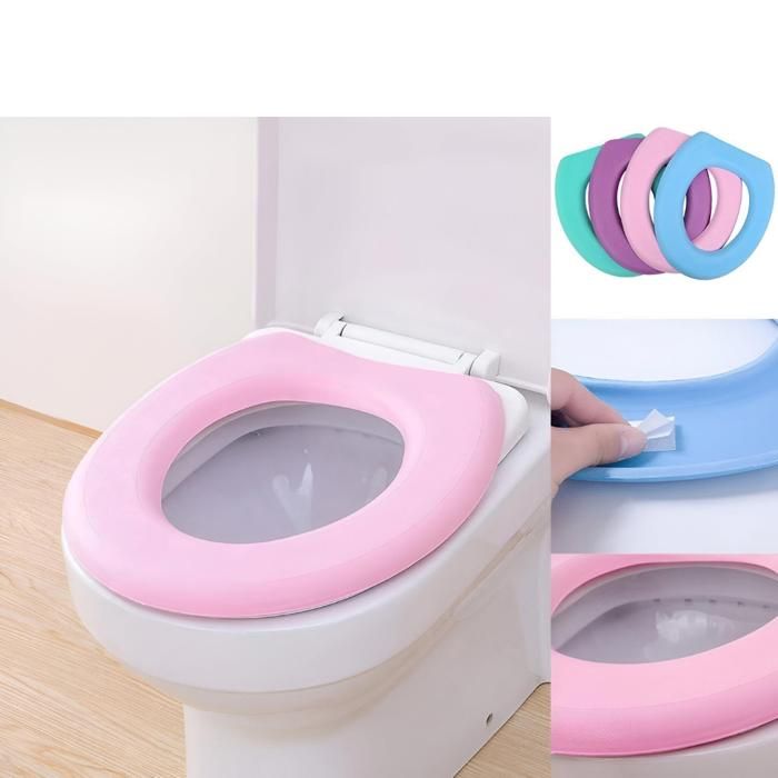 Nouveau couvercle de toilette épaississant type O coussin de bain chaud rose(Couleur aléatoire)