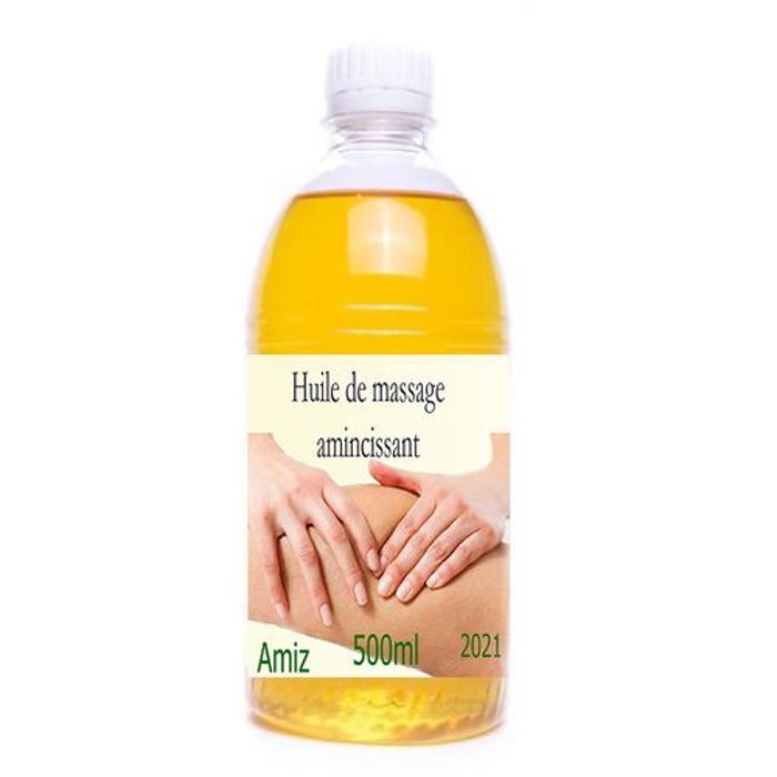 Huile de massage amincissant - Amiz - 500mL - Hydratant corps - Tous types de peau - Texture huile