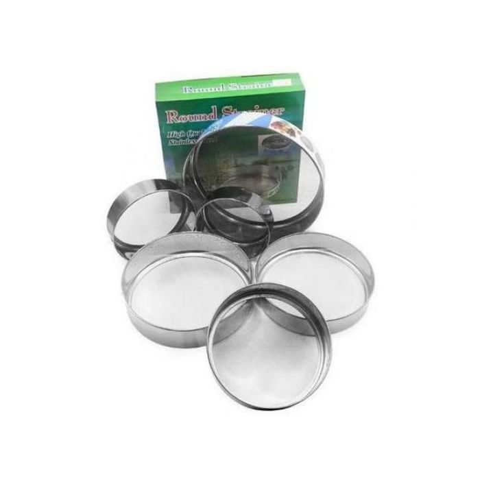 Lot de 6 Passoires Rondes en Acier Inoxydable - Tamis à Farine