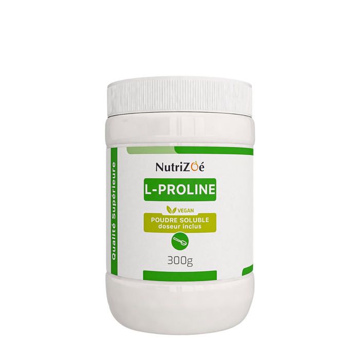 L-Proline pure en poudre d'origine végétale - 300g - Made in France