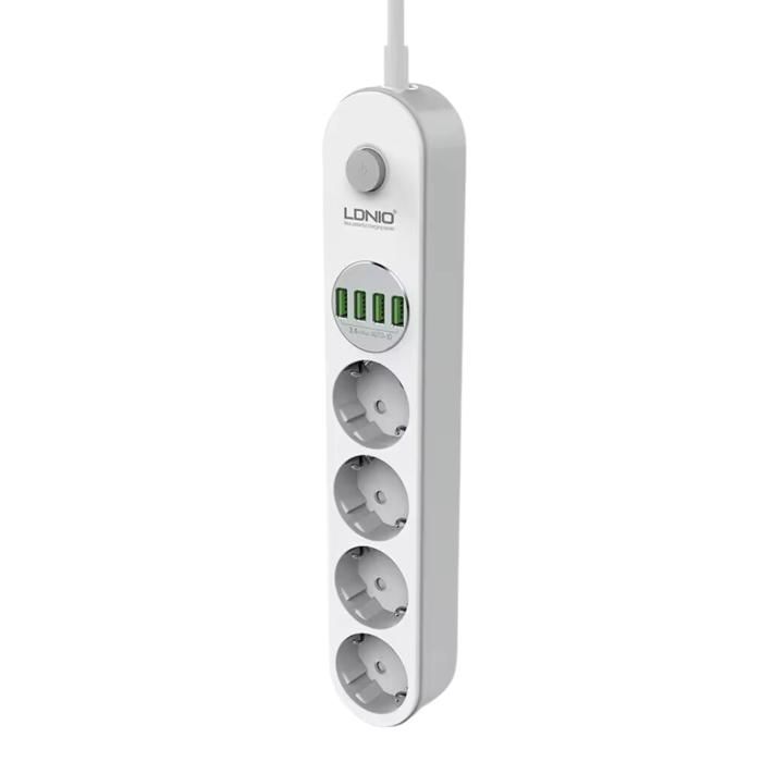 Multiprise parafoudre Ldnio, 4x prises + 4x USB