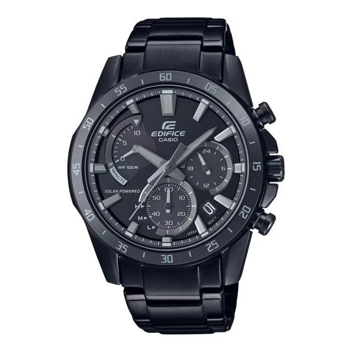 Montre - CASIO - Edifice Collection - Chronographe Solaire - Acier inoxydable - Noir