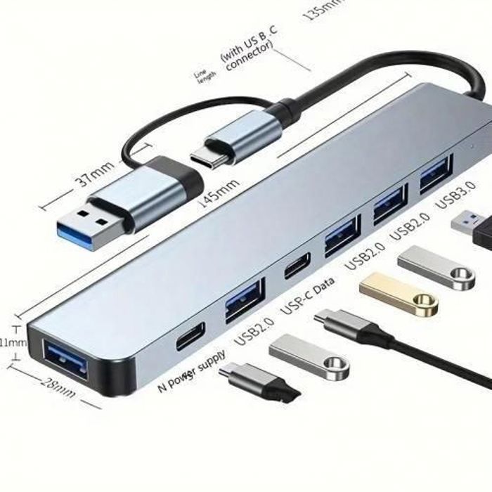Adaptateur de transfert de données USB 3.0 7-en-1 haute vitesse,