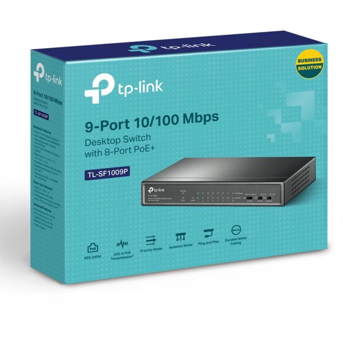 TL-SF1009P Switch de bureau 9 ports 10/100 Mbps avec PoE + 8 ports