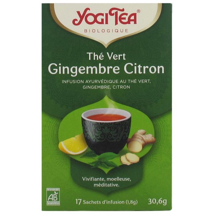 Infusion the vert gingembre citron 17 sachets Yogi Tea BIO