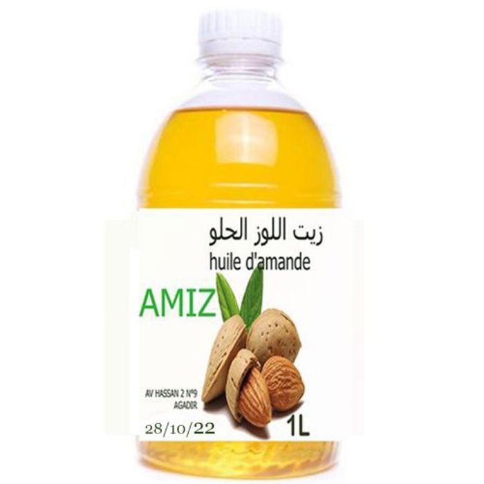 Huile d’amande douce - Amiz - 1L - Hydratant corps - Sans parabène - Tous types de peau