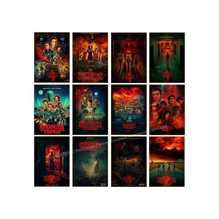 Poster Décoration Murale - Stranger Things - 12 Posters A5 - Papier 350g - Waterproof - Mixte