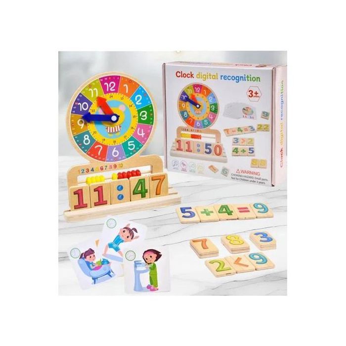 Horloge d'apprentissage Montessori, jouet sensoriel d'apprentissage précoce.