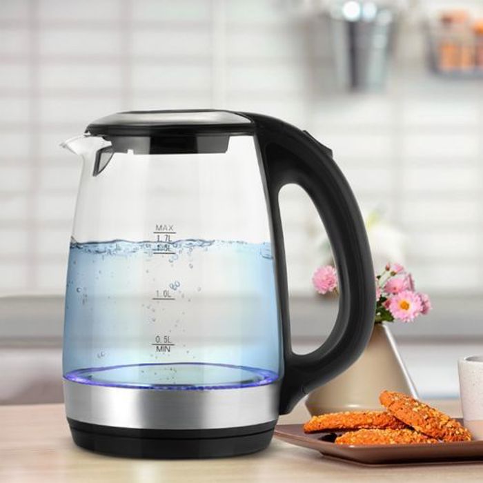 Bouilloire électrique éclairé LED en verre 1500 Watt, 2Litres