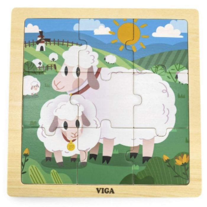 Viga - Puzzle 9 pièces Mouton et son petit