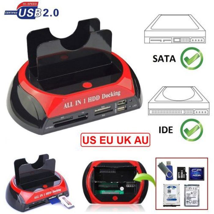 Sata Station D'accueil pour Disque dur interne HDD USB 3.0/Type C  boîtier HDD  2.5/ 3.5 pouces IDE